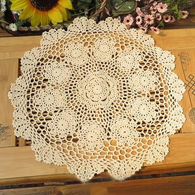 Chemin de table rond en dentelle au crochet fait main lavigo. DIAYTAR COTE D'IVOIRE est une boutique en ligne qui propose des produits de haute qualité à des prix abordables. Elle est équipée d'un système de paiement sécurisé et propose des options de livraison rapides et fiables. Les clients peuvent également profiter d'un programme de fidélité et de promotions exclusives.