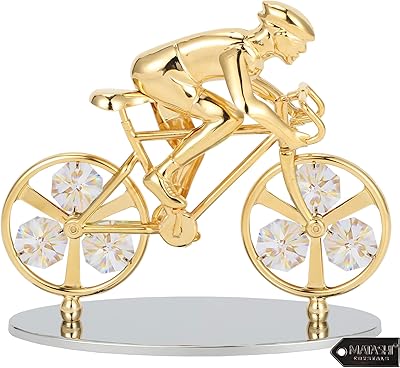 Statue de vélo matashi plaquée or 24 carats avec cristaux, ornement de table de cycliste, cadeau pour les fans de sport, accessoires de bureau, cadeau de patron, décoration de la maison à noël. En faisant vos achats sur DIAYTAR COTE D'IVOIRE, vous bénéficiez non seulement d'une grande variété de produits, mais aussi de promotions régulières et de réductions exclusives. La boutique est dédiée à offrir une satisfaction client incomparable, en proposant des services de qualité et une assistance à la clientèle efficace.