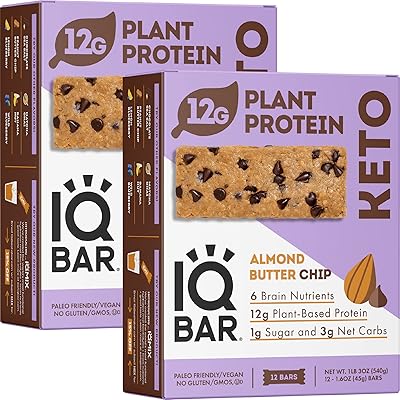Barres protéinées iqbar brain and body keto - barres céto aux pépites