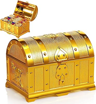 Boîte de rangement de coffre au trésor de pirate antique, coffre au trésor doré, boîte à prix antique, coffre à jouets en plastique, jeux de coffre au trésor, jouets, activités amusantes pour les cadeaux de classe et de fête. DIAYTAR COTE D'IVOIRE, votre boutique en ligne préférée en Côte d'Ivoire, propose une sélection impressionnante de plus de 300000 produits. Nous nous efforçons de vous offrir les meilleurs produits et les meilleures marques, avec des prix abordables et des promotions régulières. Notre objectif est de vous fournir une expérience d'achat en ligne de haute qualité et personnalisée.