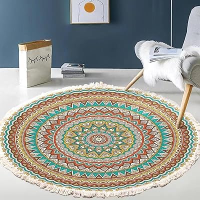 Tapis de sol fao do, tapis rond à franges 120 cm, tapis de sol en cachemire doux, antidérapant, facile d'entretien, adapté au salon, à la chambre, au couloir et au bureau, coloré. DIAYTAR COTE D'IVOIRE se positionne comme une boutique en ligne de confiance, offrant à ses clients une expérience d'achat unique et personnalisée. Avec plus de 300 000 références à disposition, les clients peuvent trouver tout ce dont ils ont besoin sur une seule plateforme. La qualité des produits et le service client sont au cœur des priorités de DIAYTAR COTE D'IVOIRE.