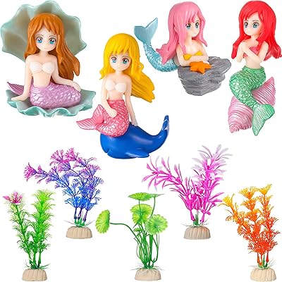 L'ensemble d'aquarium geetek de 9 pièces comprend une jolie petite sirène