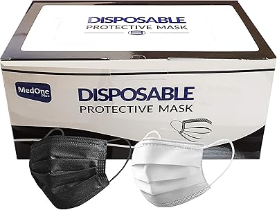 Ensemble de masques medoon luxury 3 épaisseurs, blanc, 50 pièces/boîte + 50 pièces/boîte