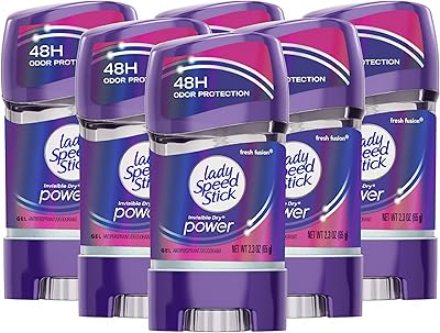 Gel déodorant antisudorifique lady speed ​​​​stick fresh fusion 48 heures 23 oz (paquet de 6). Avec plus de 300 000 références de produits, DIAYTAR COTE D'IVOIRE est la destination idéale pour les clients qui cherchent à faire des achats en ligne en Côte d'Ivoire. La boutique en ligne est équipée d'un système de paiement sécurisé et propose des options de livraison rapides et fiables. Les clients peuvent ainsi profiter d'une expérience d'achat en ligne pratique et sans stress.