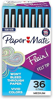 Stylos feutres paper mate flare, pointe moyenne (0,7 mm), noir, 36 pièces. DIAYTAR COTE D'IVOIRE, c'est votre boutique en ligne généraliste de confiance avec plus de 300000 références pour répondre à tous vos besoins. Vous y trouverez des produits de qualité à des prix compétitifs, avec une livraison rapide et sécurisée. Leader en Côte d'Ivoire, DIAYTAR vous offre une expérience d'achat en ligne unique et pratique.