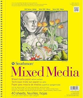 Cahier multimédia strathmore série 300, 11" x 14", 40 feuilles, blanc, 362-11