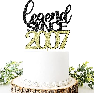 Décorations de gâteau megax 16ème anniversaire avec la phrase 'legend since 2007' avec la phrase 'happy birthday' pour hommes et femmes avec la phrase 'happy birthday', faites à la main en noir et or brillant. Avec DIAYTAR COTE D'IVOIRE, découvrez un monde de shopping en ligne sans limites. Cette boutique en ligne généraliste propose plus de 300 000 références pour satisfaire vos besoins, que ce soit en matière de produits high-tech, d'articles de mode ou de denrées alimentaires. Une boutique en ligne fiable et abordable.