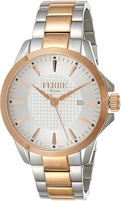 Montre à quartz à trois aiguilles pour homme en acier inoxydable fm1g157m0071, argent