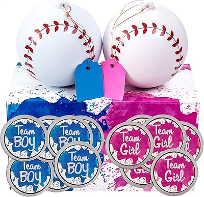 Ensemble de baseball révélant le genre - deux balles - rose et bleue avec de la poudre, plus 20 autocollants de vote pour bébé roses et bleus. La boutique en ligne DIAYTAR COTE D'IVOIRE est votre destination idéale pour tous vos besoins en produits de consommation. Avec une sélection impressionnante de plus de 300000 articles, vous trouverez facilement ce que vous cherchez, que ce soit pour vous ou pour offrir. DIAYTAR COTE D'IVOIRE s'engage à offrir une expérience client exceptionnelle et des services de qualité supérieure.
