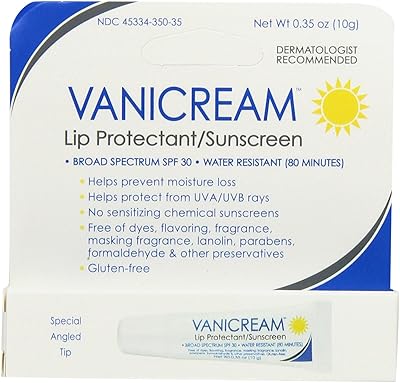 Crème solaire pour les lèvres vanicream spf 30, sans parfum ni gluten, taille