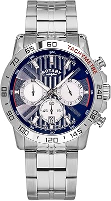 Montre chronographe à quartz pour homme avec bracelet en acier inoxydable gb00051/05 (bleu)