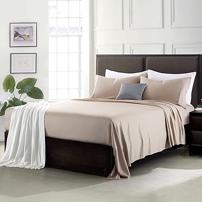 Ibama parure de lit 100 % bambou avec taies d'oreiller 4 pièces comprenant