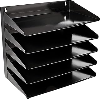 Plateau de rangement de documents de bureau en métal à 5 ​​niveaux amazonbasics