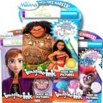 Coffret de livres d'activités de coloriage d'images magiques imagine ink - moana, trolls