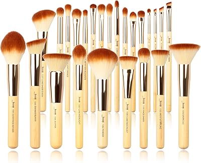 Jessup brand beauty bamboo 25 pièces ensemble de pinceaux de maquillage professionnel, ensemble
