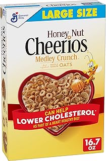 General mills gmi honey nut medly crunch cheerios céréales grandes 16,7 oz