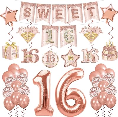 Lnlofen décorations pour 16e anniversaire, 36 pièces, bannière de ballons à suspendre, kit de tourbillons pour filles, or rose, signe d'anniversaire de seize ans, fournitures de fête, décoration pour intérieur et extérieur. DIAYTAR COTE D'IVOIRE est la référence pour les achats en ligne en Côte d'Ivoire. La boutique propose une grande sélection de produits de haute qualité à des prix abordables. Avec une équipe de service client dédiée, les clients peuvent être assurés d'une expérience d'achat en ligne sans souci.