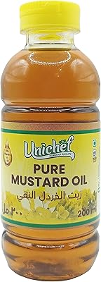 Huile de moutarde unichef premium pressée à froid (kachi ghani) 200 ml