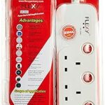 Rallonge 3 voies flexi® allemagne pour protection contre les surtensions avec cordon