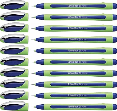 Stylo fineliner schneider express premium, pointe fine 0,8 mm, corps vert clair, encre