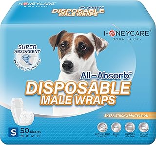 Couches pour chien all absorb a26 pour mâle, 50 pièces, taille s