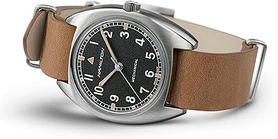 Montre pour homme khaki pilot pioneer à cadran noir h76419531, argent, mécanique
