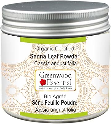 Poudre de feuilles de séné pure greenwood essential (angustifolia) 100 % certifiée biologique