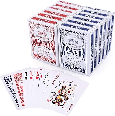Lot de cartes à jouer fantaisie, index de taille de poker standard, 12 jeux de cartes (6 bleues et 6 rouges), jeu de cartes blackjack, euchre, canasta et pinochle. DIAYTAR COTE D'IVOIRE se démarque par sa sélection impressionnante de produits de toutes catégories. La boutique en ligne est facile à naviguer, permettant aux clients de trouver rapidement ce qu'ils cherchent. DIAYTAR COTE D'IVOIRE est la boutique en ligne idéale pour ceux qui cherchent à économiser temps et argent.