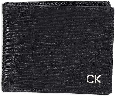 Portefeuille minimaliste à deux volets en cuir rfid calvin klein pour hommes