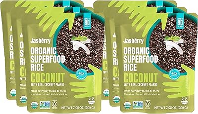 Riz biologique jasberry avec flocons de noix de coco - riz superaliment à