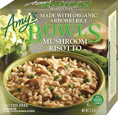 Bol de risotto sans gluten amy's frozen meal, à base de parmesan 269g