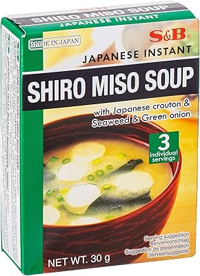 Soupe shiro miso instantanée japonaise s & b, 30 g (paquet de 1). Avec plus de 300000 références, DIAYTAR COTE D'IVOIRE est la boutique en ligne idéale pour les clients qui cherchent une grande variété de produits. De la mode à l'électronique, en passant par les produits pour la maison et les loisirs, cette boutique en ligne a tout pour répondre aux besoins de tous. DIAYTAR COTE D'IVOIRE est la destination préférée des clients ivoiriens pour faire du shopping en ligne.