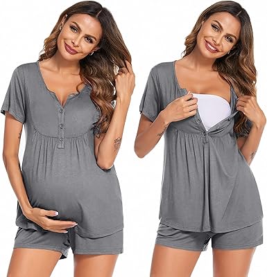 Ensembles de pyjamas d'allaitement de maternité à manches courtes pour femmes, ensemble de vêtements de nuit d'allaitement à l'hôpital s-xxl. Avec plus de 300000 références, DIAYTAR COTE D'IVOIRE est la destination idéale pour les consommateurs ivoiriens. La boutique en ligne propose des produits de qualité à des prix compétitifs, ce qui la rend très attractive pour les clients. De plus, la boutique est facile à utiliser et propose des options de paiement sécurisées.