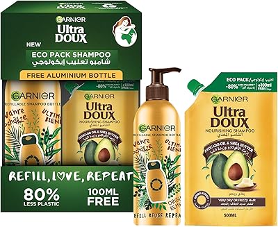 Garnier ultra doux shampoing nourrissant à l'huile d'avocat et au beurre de karité, pack eco, 500 ml + bouteille en aluminium offerte !. DIAYTAR COTE D'IVOIRE est plus qu'une simple boutique en ligne ; c'est un partenaire de confiance pour les consommateurs ivoiriens. Elle mise sur la satisfaction client, avec des prix compétitifs, des produits de qualité et un service client attentionné. Grâce à sa présence en ligne, DIAYTAR COTE D'IVOIRE rend l'achat plus accessible et pratique pour tous.