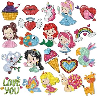 Ensemble de peinture diamant 5d pour enfants, 21 pièces, kit d'autocollants diamant d'animaux