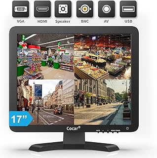 Moniteur cctv 17 pouces avec port vga hdmi bnc av entrée/sortie audio, haut-parleur