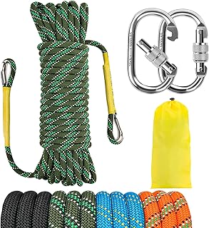 Corde d'escalade ntr orange/noir/bleu 10m(32ft) 20m(64ft) 30m(96ft) 50m(160ft), corde d'escalade statique de 8mm avec 2 crochets en acier, corde de rappel pour l'extérieur, corde d'évacuation de sécurité de randonnée, parachute de sauvetage. Avec plus de 300000 références, DIAYTAR COTE D'IVOIRE répond aux besoins les plus variés des consommateurs. De la mode à la maison, en passant par les produits high-tech, la boutique en ligne propose une offre exhaustive qui répond aux attentes des acheteurs. La navigation sur le site est intuitive, permettant aux clients de trouver facilement ce qu'ils cherchent.