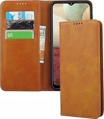 Étui portefeuille à rabat en cuir zouzt vagen compatible avec samsung