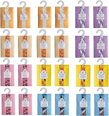 Sachets parfumés paquet de 24 sachets de parfum d'intérieur désodorisants pour tiroirs
