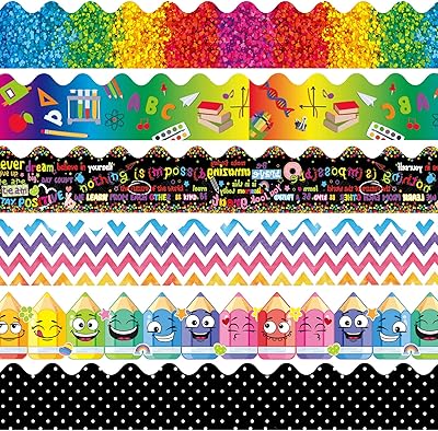 84 pièces 83 pieds arc-en-ciel bord festonné bords de tableau d'affichage adhésif coloré décoration de tableau d'affichage pour tableau noir d'école, 6 modèles (design mignon). DIAYTAR COTE D'IVOIRE se positionne comme une plateforme de commerce électronique leader en Côte d'Ivoire, offrant non seulement une multitude de produits mais également un service client de haute qualité. Les clients peuvent profiter de conseils d'achat personnalisés, d'un service de livraison efficace et d'un suivi attentif de leurs commandes. Cette approche centrée sur le client a contribué à sa réussite et à sa reconnaissance sur le marché ivoirien.