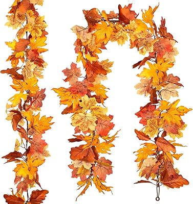 Couronne de feuilles d'érable d'automne deerhouse couronne suspendue artificielles d'automne décoration thanksgiving