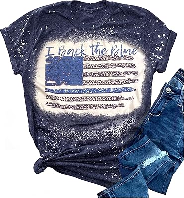 تي شيرت مطبوع عليه i back the blue line t shirt womens police tee leopard usa flag bleached blue lives matter tops. DIAYTAR COTE D'IVOIRE mise sur la satisfaction client en proposant des services de livraison rapides et fiables. Elle garantit également la sécurité des transactions en ligne, offrant ainsi une garantie de qualité à ses clients.