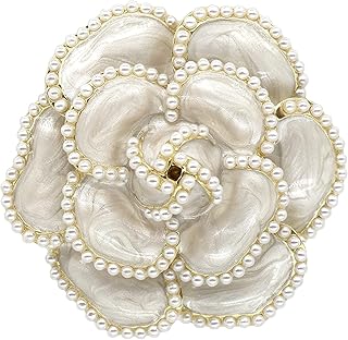 Broche de fleurs et de pétales blancs broche d'art élégante et magnifique