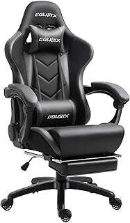 Chaise de jeu ergonomique dwinex avec support de massage lombaire, fauteuil en cuir