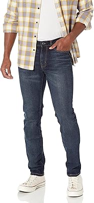 Jean stretch coupe slim amazon essentials pour hommes, délavage foncé, 36" x 32