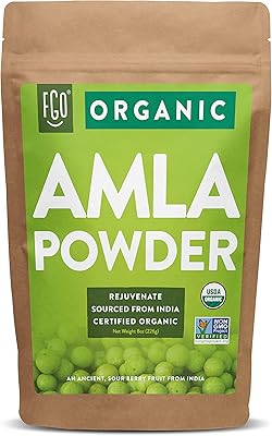 Poudre d'amla biologique (amalaki) | sac kraft refermable de 8 oz | 100