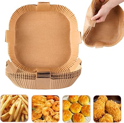 Doublures jetables en papier pour friteuse à air de cuisson carré