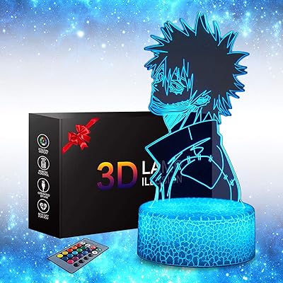 Veilleuse imprimée 3d my hero academia dabi - lampe décorative colorée à taille