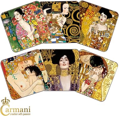 Carmani - ensemble de 6 coussins/sous-verres de peintures mixtes gustav klimt assortis. DIAYTAR COTE D'IVOIRE se positionne comme une destination de shopping en ligne incontournable en Côte d'Ivoire, avec une offre qui va des produits alimentaires aux accessoires de mode en passant par les produits électroniques. Cette boutique en ligne généraliste profite d'une notoriété solide grâce à sa capacité à proposer une large palette de produits à ses clients. Elle vise à offrir une expérience d'achat pratique et agréable.