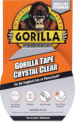 Ruban de réparation gorilla crystal clear, 1,9" x 28', transparent, (paquet de 1)